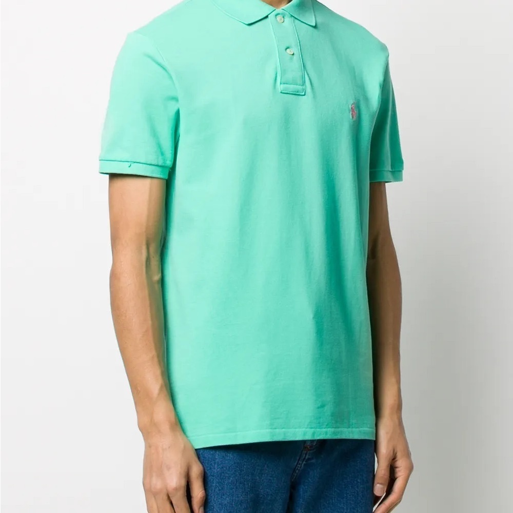 Polo Ralph Lauren Green Classic Fit Polo Shirt Size Medium Short Sleeve
